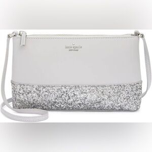 Kate Spade New York Greta Court Glitter Crossbody Bag - Grey